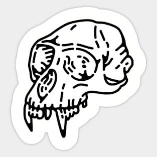 Skull Monkey - White Sticker